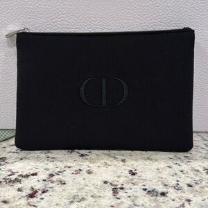 Black Dior Makeup Beauty Pouch